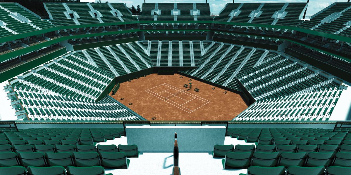 Court de tennis central à Roland Garros - le bon parieur