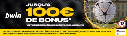 banniere mobile bwin 100 euros offerts - le bon parieur