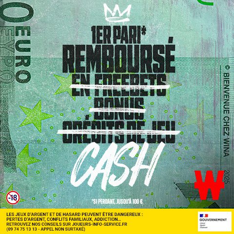 bonus de bienvenue winamax : 100 euros offerts en casg