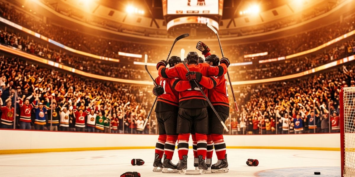 Equipe de NHL qui célèbre une victoire - Le Bon Parieur